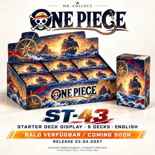 Fiktives Vorschaubild / Concept preview – One Piece ST-43 – Release 23.04.2027. Produktdesign folgt / Final design TBA.