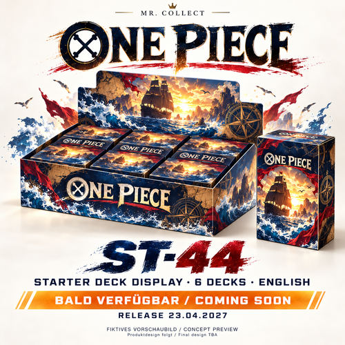 Fiktives Vorschaubild / Concept preview – One Piece ST-44 – Release 23.04.2027. Produktdesign folgt / Final design TBA.