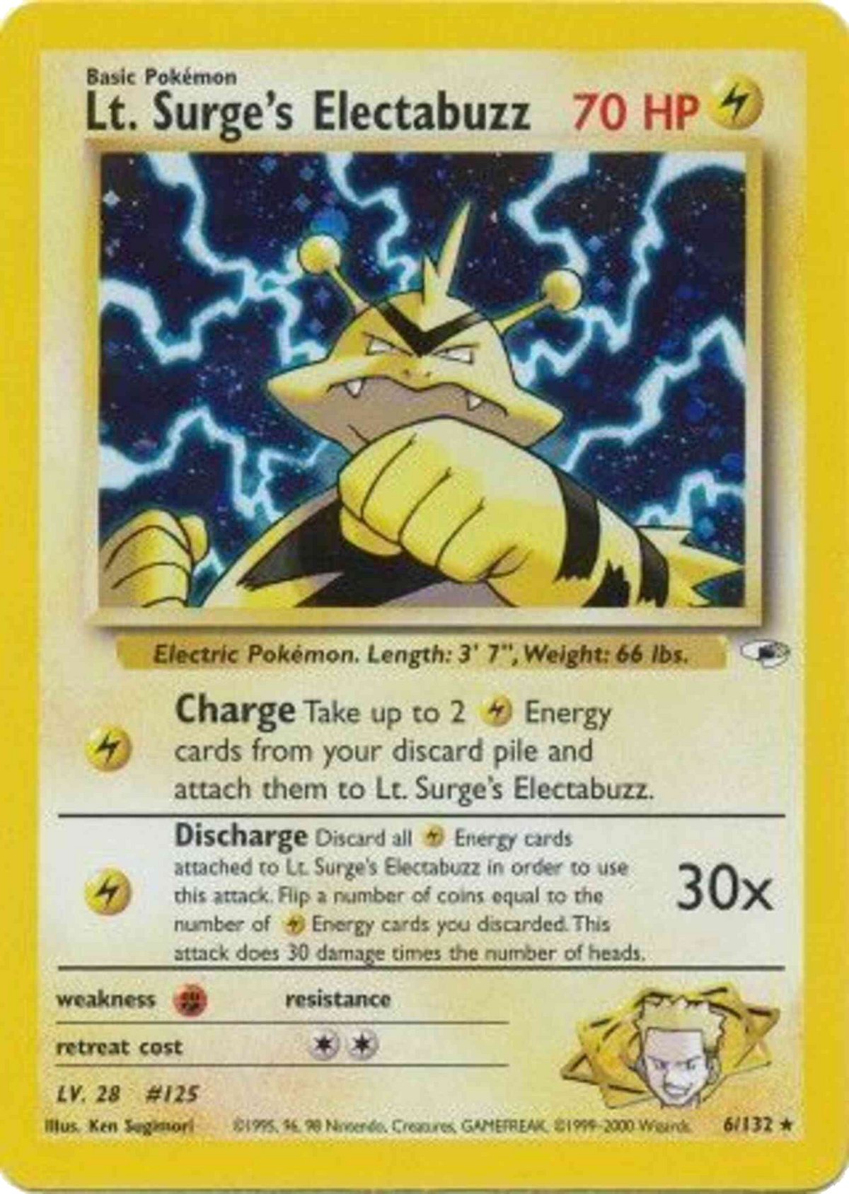 Lt. Surge's Electabuzz · 6/132 · Unlimited · Englisch – freigestelltes Original