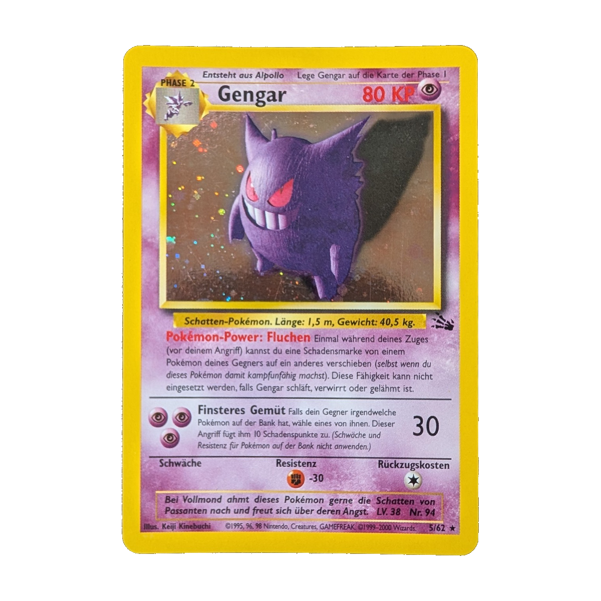 Beispielbild Gengar 5/62, Fossil, Deutsch, Holo; kein Zustandsfoto