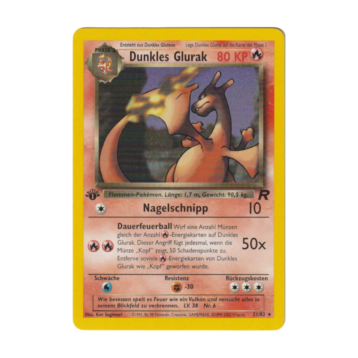 Beispielbild Dunkles Glurak 21/82, Team Rocket, Deutsch, Non-Holo, 1. Edition; kein Zustandsfoto