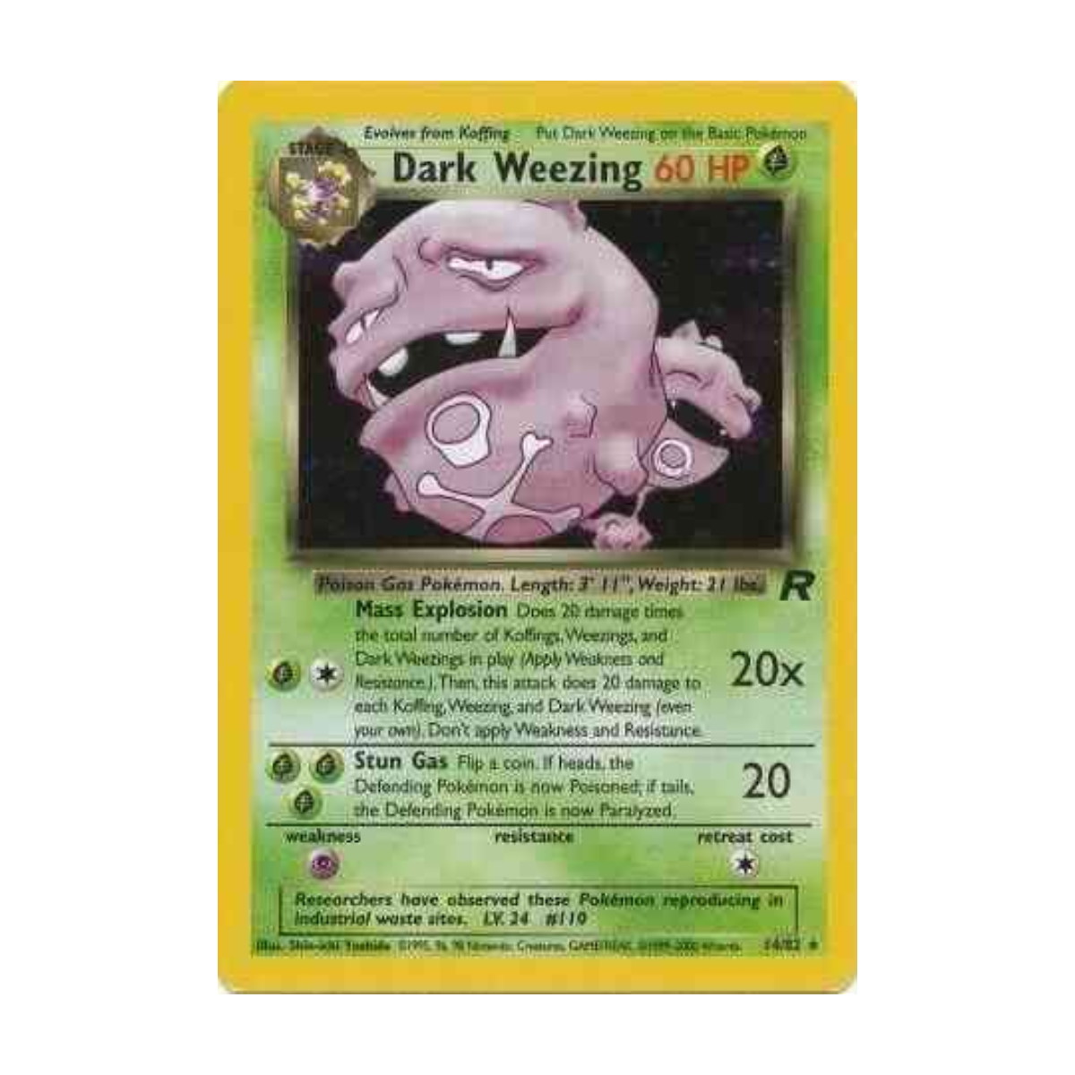 Dark Weezing 14/82 · Team Rocket · Englisch · Unlimited ohne First-Edition-Stempel · Referenzbild