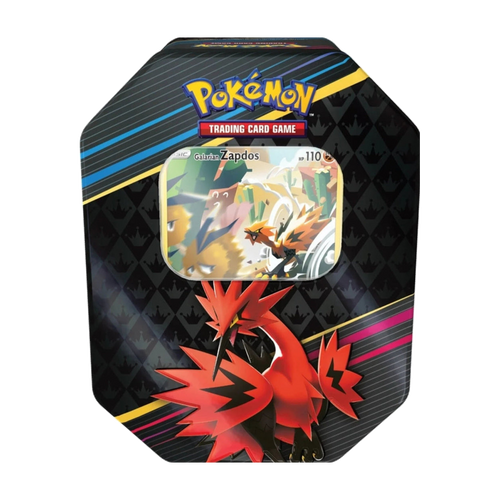 Crown Zenith kleine 4-Booster-Tin – Galarian Zapdos – zufälliges Motiv