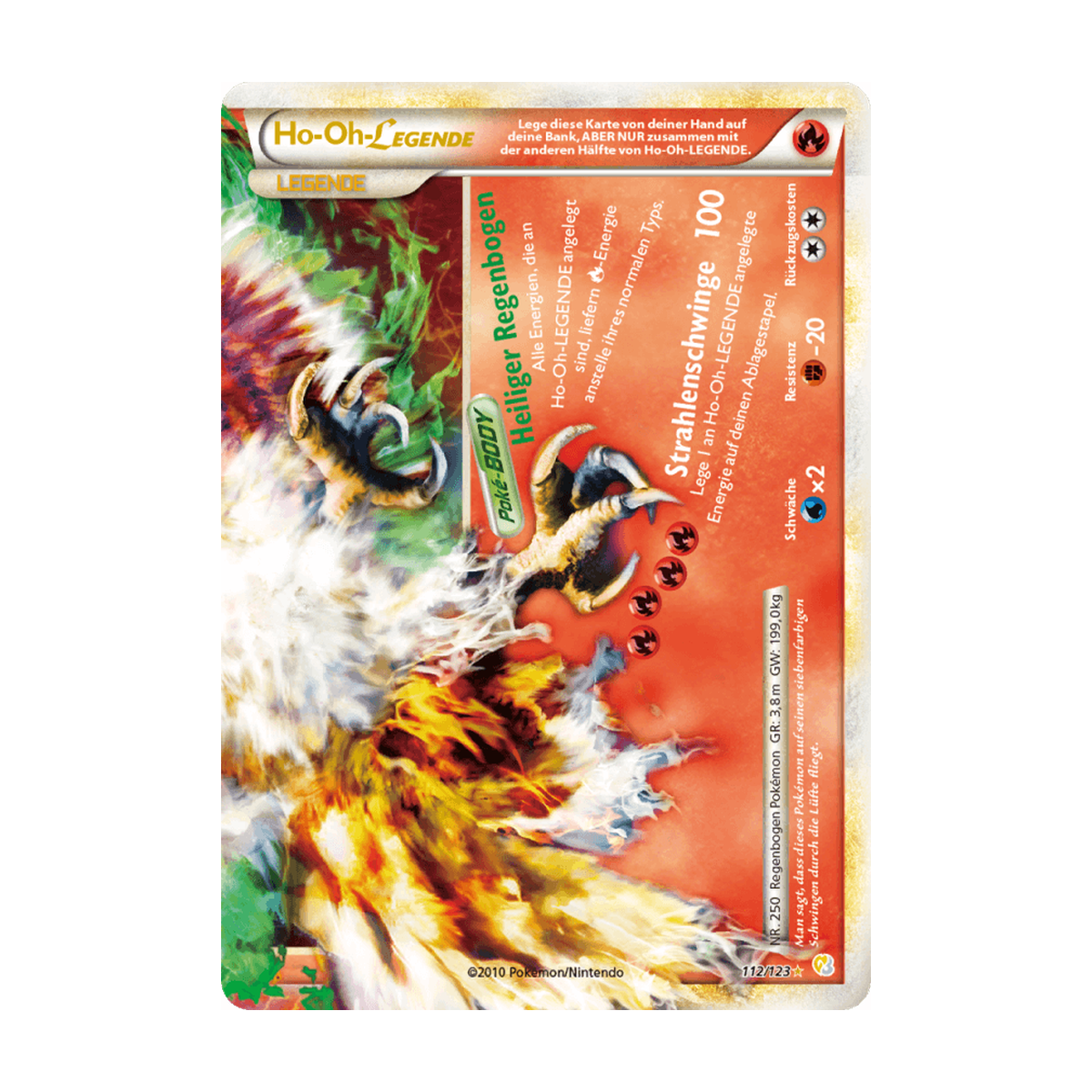 Beispielbild: Ho-Oh LEGENDE 112/123, HeartGold & SoulSilver, Deutsch; kein Zustandsfoto
