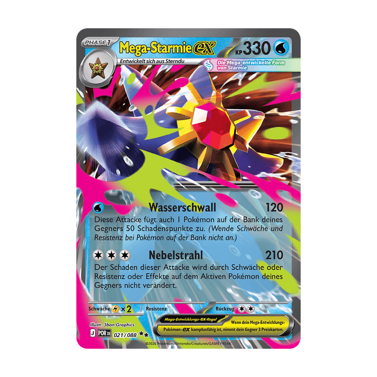 Mega-Starmie-ex 021/088 – Optimale Ordnung – Deutsch – Referenzbild
