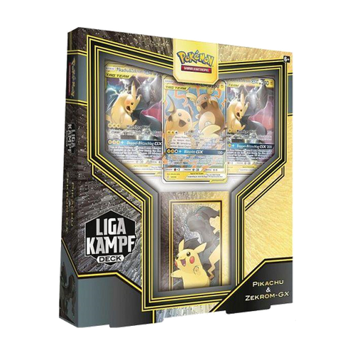 Deutsches Pikachu & Zekrom-GX Liga-Kampfdeck mit Raichu & Alola-Raichu-GX