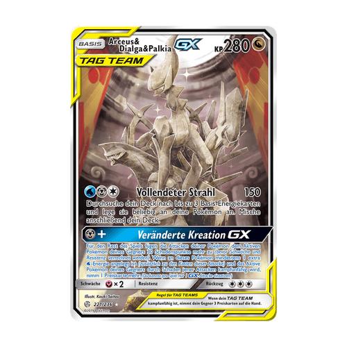 Beispielbild: Arceus & Dialga & Palkia-GX 221/236, Welten im Wandel, Deutsch; kein Zustandsfoto