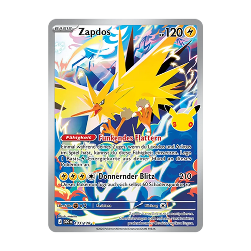 Zapdos 133/128 – 30 Jahre – Deutsch – Beispielbild