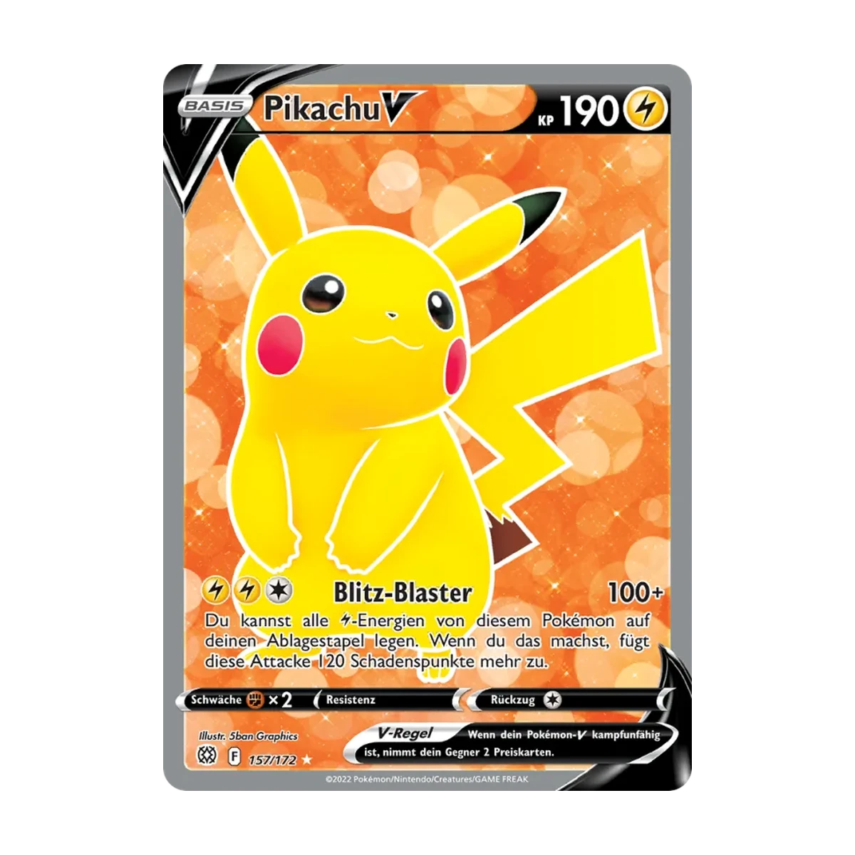 Pikachu V 157/172 – Strahlende Sterne – Deutsch – Beispielbild
