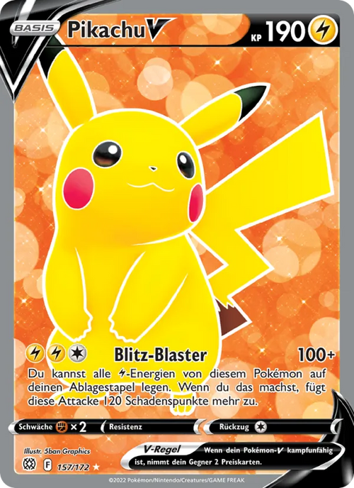 Pikachu V 157/172 – Strahlende Sterne – Deutsch – Beispielbild