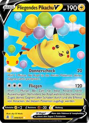 Fliegendes Pikachu V 6/25 – Celebrations – Deutsch – Differenzbesteuerung nach § 25a UStG