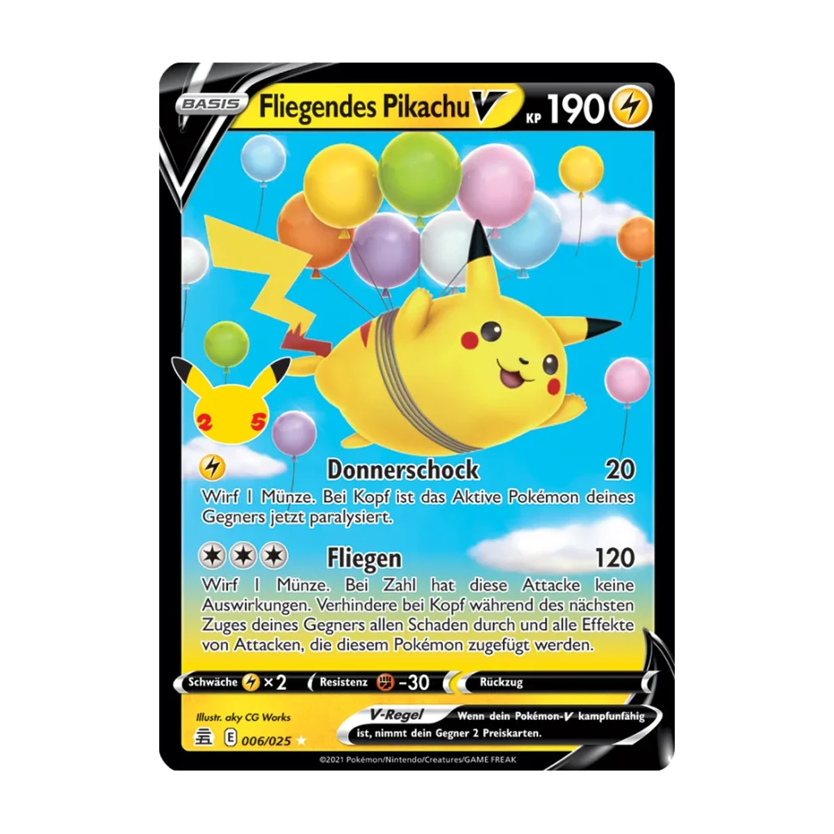 Fliegendes Pikachu V 6/25 – Celebrations – Deutsch – Beispielbild