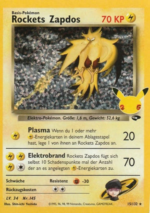 Rockets Zapdos 15/132 – Celebrations – Klassische Sammlung – Deutsch – Differenzbesteuerung nach § 25a UStG