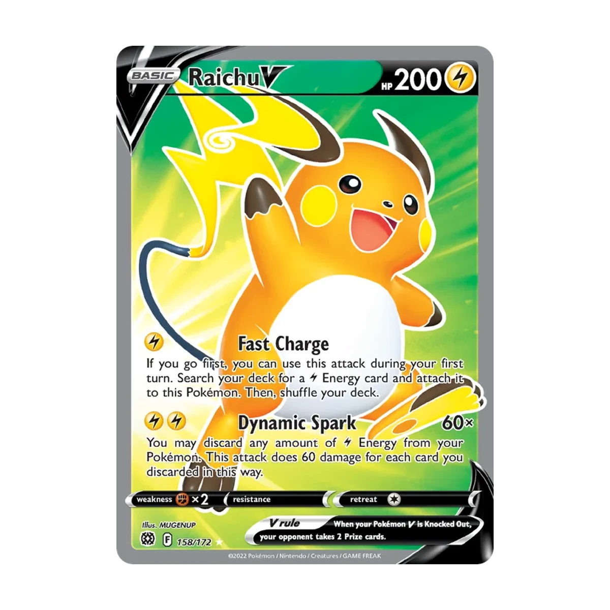 Raichu V 158/172 – Brilliant Stars – Englisch – Beispielbild