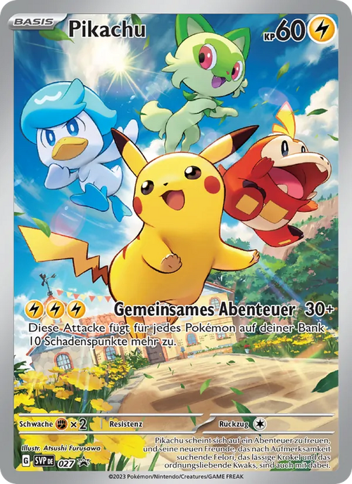 Pikachu 027 – SVP Black Star Promos – Deutsch, Beispielbild; Zustand laut Beschreibung