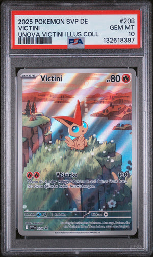 Victini 208 – Karmesin & Purpur – Promokarten – Deutsch – PSA 10 – Zertifikat 132618397 – Differenzbesteuerung nach §25a UStG