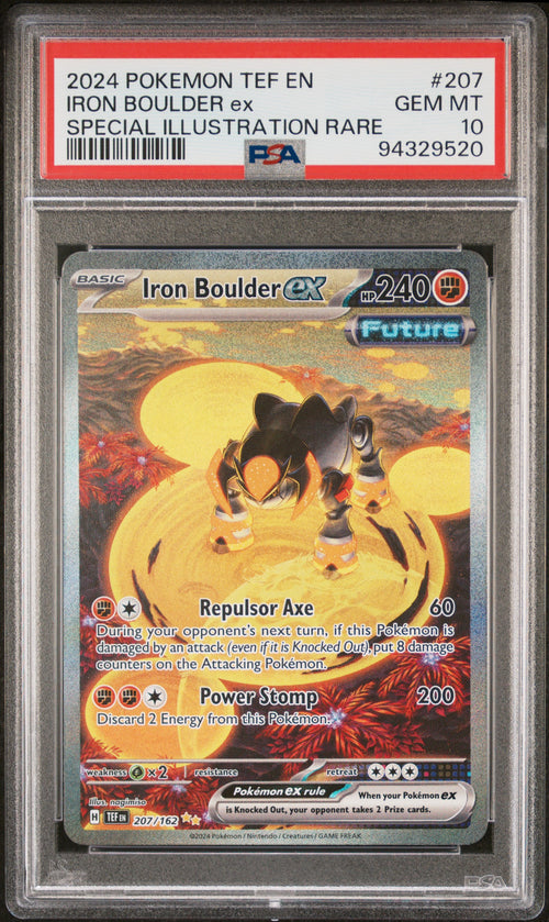 Iron Boulder ex 207/162, Englisch, PSA 10, Zertifikat 94329520 – Originalaufnahme Vorderseite von PSA