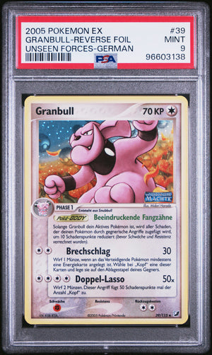 Granbull 39/115 – EX Verborgene Mächte – Deutsch – PSA 9 – Zertifikat 96603138 – Differenzbesteuerung nach §25a UStG