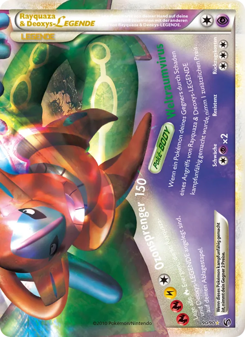 Rayquaza & Deoxys LEGENDE 90/90 aus Unerschrocken – Deutsch, freigestelltes Beispielbild der unteren Hälfte