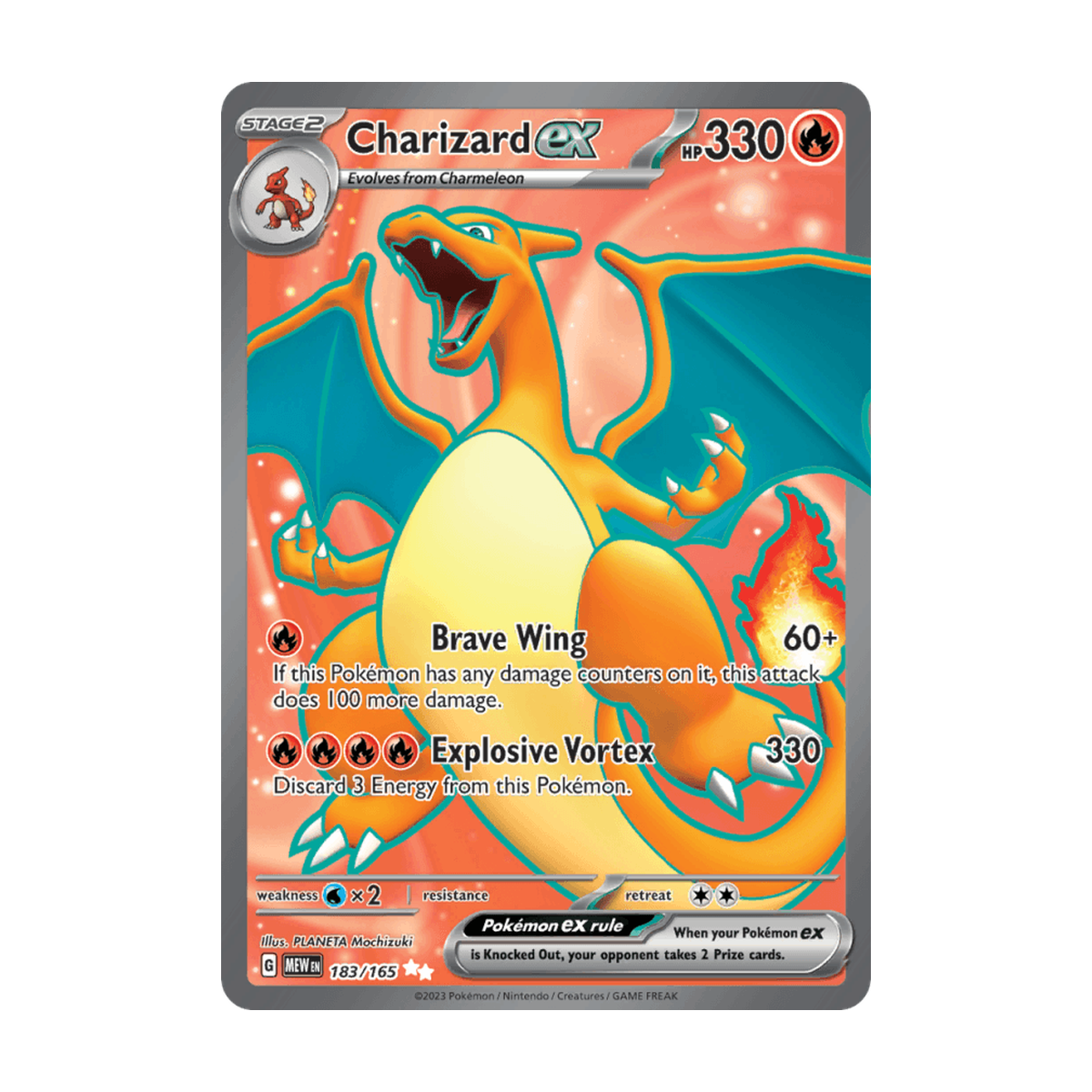 Charizard ex 183/165 Englisch – Referenzbild