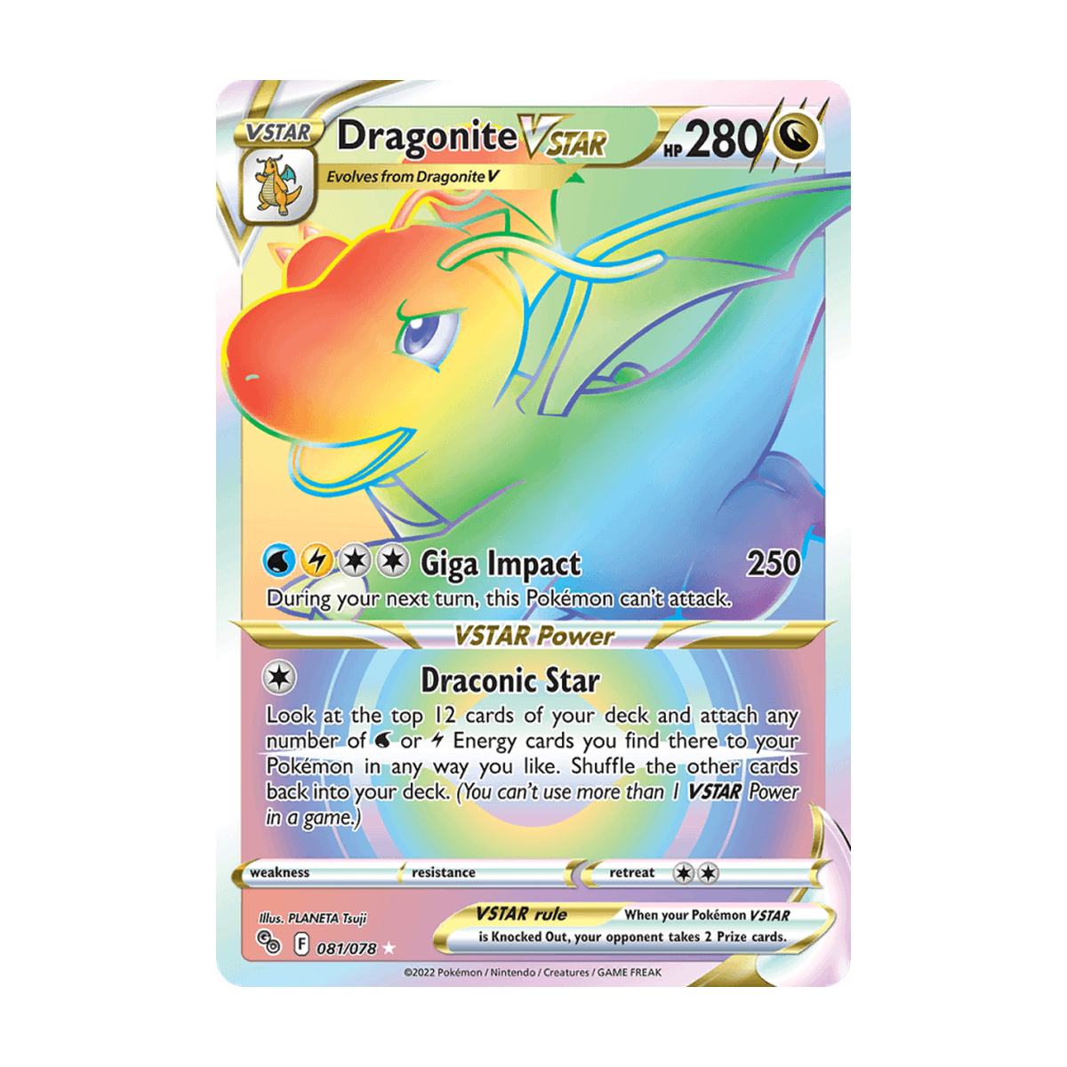 Dragonite VSTAR 081/078 Englisch – Referenzbild