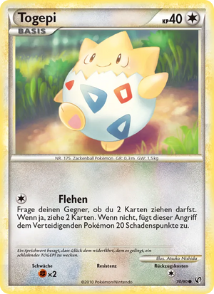 Togepi Non-Holo 070/090 – Unerschrocken – Deutsch – Differenzbesteuerung nach § 25a UStG