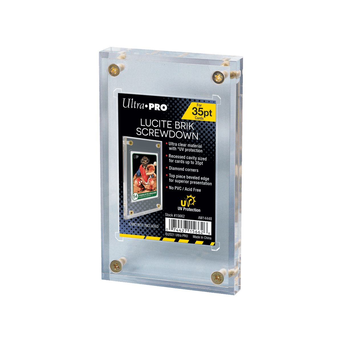 Ultra PRO Lucite Brik UV Screwdown 35PT – Kartenhalter mit UV-Schutz und vier Schrauben